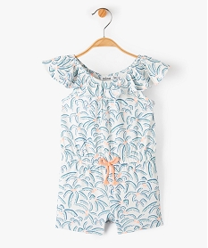 GEMO Combishort bébé fille avec volant sur le col blanc standard