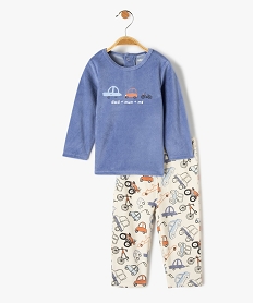 GEMO Pyjama bébé 2 pièces mix&match bimatière motif voitures bleu standard