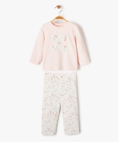 pyjama bebe fille en velours deux pieces rose pyjamas 2 piecesI749701_1
