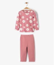 pyjama bebe en jersey a motif fleuri effet mixmatch rose pyjamas 2 piecesI749901_1