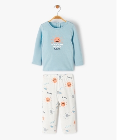 GEMO Pyjama bébé en jersey de coton à motifs fantaisie bleu vif