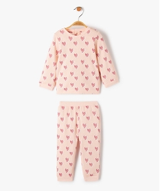 GEMO Pyjama bébé en jersey imprimé cœurs Rose