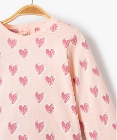 pyjama bebe en jersey imprime cœurs roseI750301_2