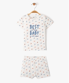 GEMO Pyjashort bébé garçon 2 pièce imprimé dinosaures Beige