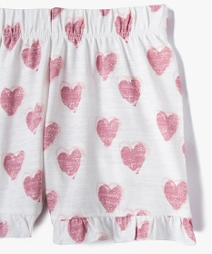 pyjashort bebe 2 pieces imprime cœurs et volants beigeI750701_3