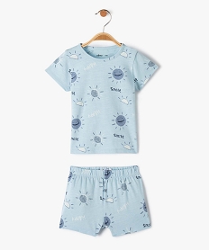 pyjashort bebe garcon imprime motif soleil bleu pyjamas 2 piecesI751001_1