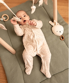 GEMO Pyjama bébé en velours ouvert devant avec motifs étoiles Beige