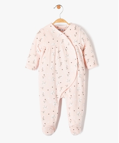 GEMO Pyjama dors-bien bébé en velours fleuri ouverture devant rose standard