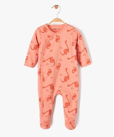 GEMO Pyjama dors bien bébé garçon en jersey ouverture devant motif dinosaures orange standard