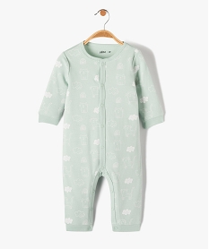 GEMO Pyjama bébé en jersey imprimé chat à ouverture ventrale vert standard