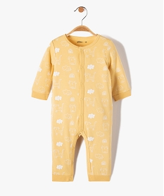 pyjama bebe en jersey imprime chat a ouverture ventrale jauneI752801_1