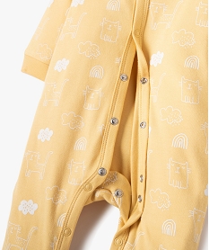 pyjama bebe en jersey imprime chat a ouverture ventrale jauneI752801_2