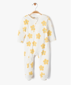 GEMO Pyjama bébé dors bien en jersey fleuri à fermeture zippée blanc standard
