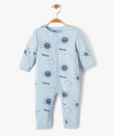 GEMO Pyjama bébé dors-bien à ouverture ventrale et motif soleils bleu vif