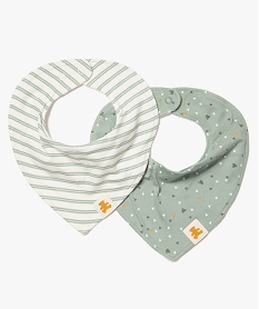 GEMO Bavoirs naissance façon bandana doublés éponge (lot de 2) - LuluCastagnette Blanc