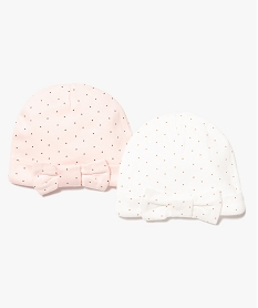 bonnet bebe de naissance en jersey a pois (lot de 2) beigeI755301_1