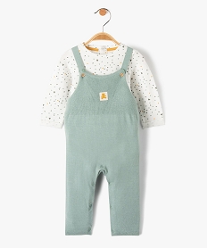 GEMO Ensemble bébé 2 pièces : salopette en maille + body à manches longues - LuluCastagnette bleu standard