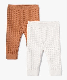 GEMO Pantalon en maille torsadée bébé (lot de 2) Brun