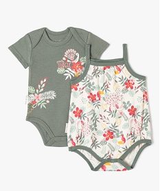 GEMO Body bébé motif jungle (lot de 2) - Petit Béguin vert standard