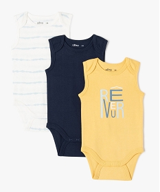 body bebe garcon sans manches (lot de 3) jauneI761601_1