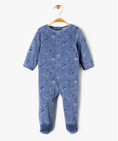 pyjama bebe a pont-dos en velours a motifs espace bleuI762201_2