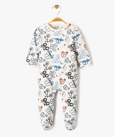 pyjama bebe en jersey et peluche avec ouverture pont-dos beigeI762301_2
