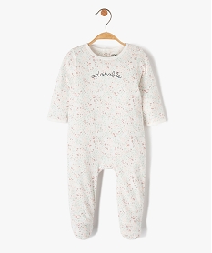 GEMO Pyjama bébé imprimé avec inscription sur le buste Beige