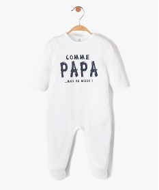 GEMO Pyjama bébé en jersey avec ouverture pont-dos Blanc