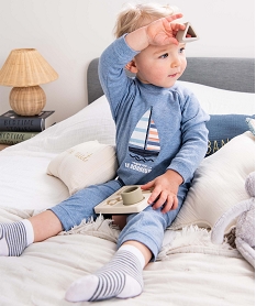GEMO Pyjama sans pieds bébé en jersey bleu standard
