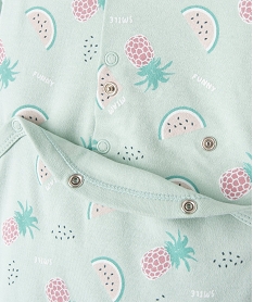 pyjama bebe a motifs fruits exotiques fermeture pont dos vertI764801_2