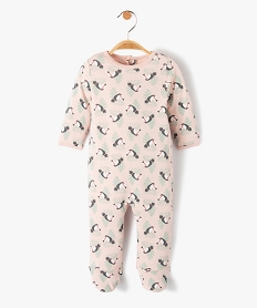 pyjama bebe avec motifs toucans fermeture pont dos rose pyjamas et dors bienI765001_1