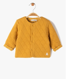 GEMO Gilet bébé en sweat matelassé et doublure imprimée Jaune