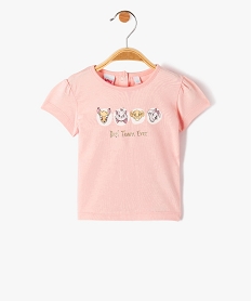 GEMO Tee-shirt bébé fille à manches courtes imprimé - Disney Rose