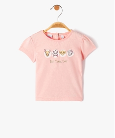 tee-shirt bebe fille a manches courtes imprime - disney rose tee-shirtsI766001_1