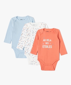 bodies bebe a manches longues motifs varies (lot de 3) orangeI766701_1