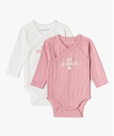 GEMO Body bébé en maille ajourée à ouverture croisée - LuluCastagnette (lot de 2) Rose