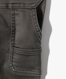 pantalon garcon a taille elastiquee et grandes poches plaquees gris pantalonsI770901_2