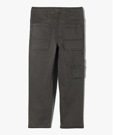 pantalon garcon a taille elastiquee et grandes poches plaquees gris pantalonsI770901_3