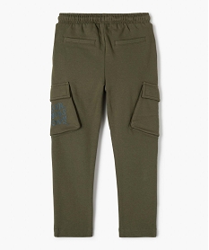 pantalon de jogging garcon avec poches a rabat - lulucastagnette vert pantalonsI771101_4