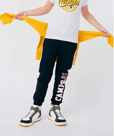 GEMO Pantalon de jogging garçon bicolore avec motif brodé - Camps United Bleu