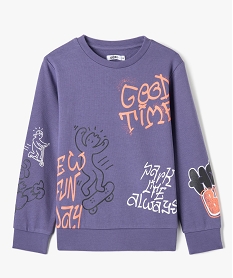 GEMO Sweat garçon avec imprimé skate-board violet standard