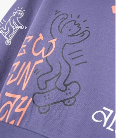 sweat garcon avec imprime skate-board violetI773001_2