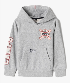 sweat garcon a capuche avec surpiqures contrastantes - camps united grisI773201_1