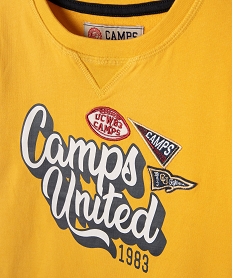 sweat garcon avec inscription sur le buste - camps united jaune sweatsI773701_3