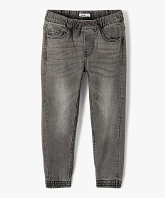 jean garcon coupe regular avec ceinture et bas de jambes elastiques grisI774901_1