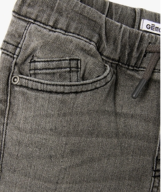 jean garcon coupe regular avec ceinture et bas de jambes elastiques grisI774901_2