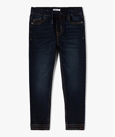 jean garcon coupe regular avec ceinture et bas de jambes elastiques bleuI775001_1