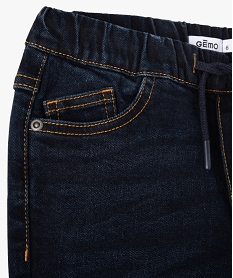 jean garcon coupe regular avec ceinture et bas de jambes elastiques bleuI775001_2