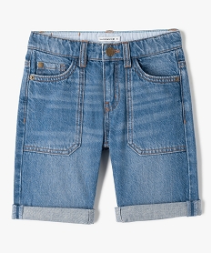 GEMO Bermuda garçon en jean avec poches plaquées - LuluCastagnette bleu vif