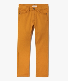 GEMO Pantalon garçon uni coupe Slim extensible jaune vif